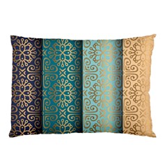Gold Pattern Texture Golden Ornament Pillow Case (two Sides) by Pakjumat
