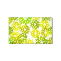 Flowers Green Texture With Pattern Leaves Shape Seamless Sticker (rectangular)