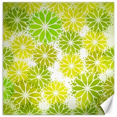 Flowers Green Texture With Pattern Leaves Shape Seamless Canvas 20  X 20  by Pakjumat