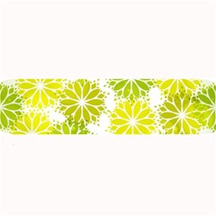 Flowers Green Texture With Pattern Leaves Shape Seamless Large Bar Mat by Pakjumat