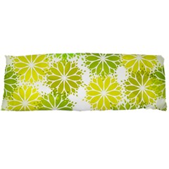 Flowers Green Texture With Pattern Leaves Shape Seamless Body Pillow Case Dakimakura (two Sides) by Pakjumat
