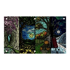 Four Assorted Illustrations Collage Winter Autumn Summer Picture Banner And Sign 5  X 3  by Pakjumat