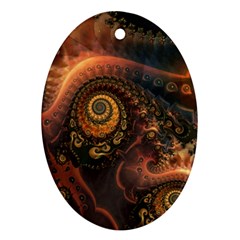 Paisley Abstract Fabric Pattern Floral Art Design Flower Ornament (oval)