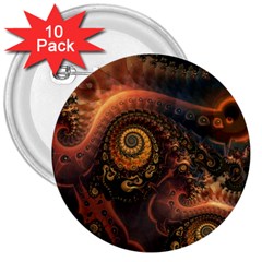 Paisley Abstract Fabric Pattern Floral Art Design Flower 3  Buttons (10 pack) 