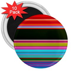 Horizontal Line Colorful 3  Magnets (10 Pack)  by Pakjumat