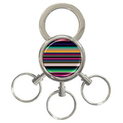 Horizontal Lines Colorful 3-ring Key Chain by Pakjumat