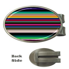 Horizontal Lines Colorful Money Clips (oval)  by Pakjumat