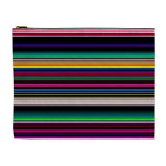 Horizontal Lines Colorful Cosmetic Bag (xl)