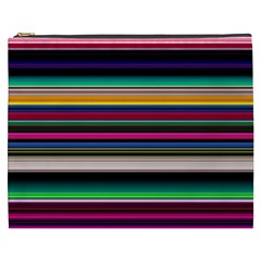 Horizontal Lines Colorful Cosmetic Bag (xxxl) by Pakjumat