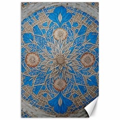 Flower Mandala Pattern Canvas 24  X 36  by Pakjumat