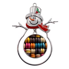 Macaroon Sweet Treat Metal Snowman Ornament by Pakjumat