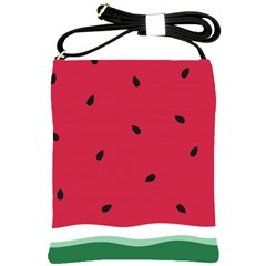 Minimalist Summer Watermelon Wallpaper Shoulder Sling Bag by Pakjumat