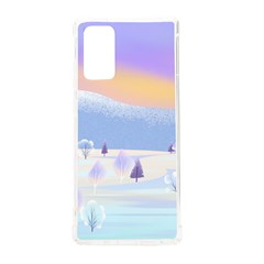 Vector Winter Landscape Sunset Evening Snow Samsung Galaxy Note 20 Tpu Uv Case by Pakjumat