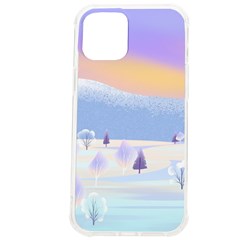 Vector Winter Landscape Sunset Evening Snow Iphone 12 Pro Max Tpu Uv Print Case by Pakjumat