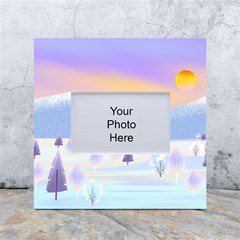 Vector Winter Landscape Sunset Evening Snow White Box Photo Frame 4  X 6  by Pakjumat