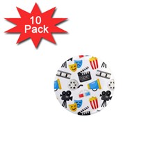 Cinema Icons Pattern Seamless Signs Symbols Collection Icon 1  Mini Magnet (10 Pack)  by Pakjumat