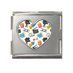 Cinema Icons Pattern Seamless Signs Symbols Collection Icon Mega Link Heart Italian Charm (18mm)