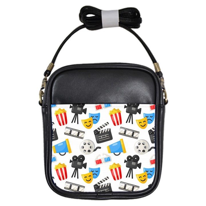 Cinema Icons Pattern Seamless Signs Symbols Collection Icon Girls Sling Bag