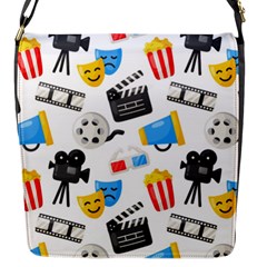 Cinema Icons Pattern Seamless Signs Symbols Collection Icon Flap Closure Messenger Bag (s) by Pakjumat