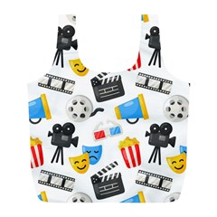 Cinema Icons Pattern Seamless Signs Symbols Collection Icon Full Print Recycle Bag (l) by Pakjumat