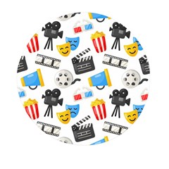 Cinema Icons Pattern Seamless Signs Symbols Collection Icon Mini Round Pill Box (pack Of 5)