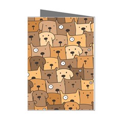 Cute Dog Seamless Pattern Background Mini Greeting Cards (pkg Of 8)