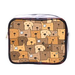 Cute Dog Seamless Pattern Background Mini Toiletries Bag (one Side)
