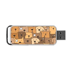 Cute Dog Seamless Pattern Background Portable Usb Flash (two Sides)