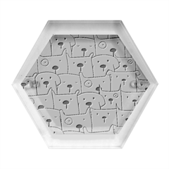 Cute Dog Seamless Pattern Background Hexagon Wood Jewelry Box
