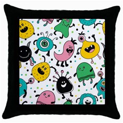 Funny Monster Pattern Throw Pillow Case (black) by Pakjumat