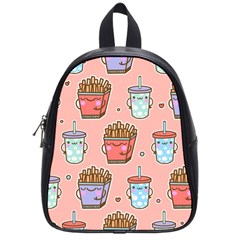 Cute Kawaii Food Seamless Pattern School Bag (small) by Pakjumat