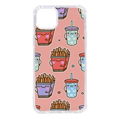 Cute Kawaii Food Seamless Pattern Iphone 14 Plus Tpu Uv Print Case by Pakjumat