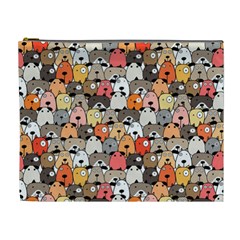 Cute Dog Seamless Pattern Background Cosmetic Bag (xl)