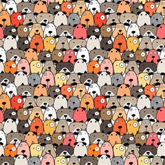 Cute Dog Seamless Pattern Background Play Mat (rectangle) by Pakjumat