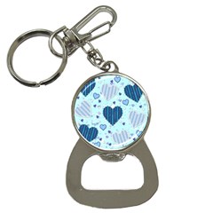 Hearts Pattern Paper Wallpaper Blue Background Bottle Opener Key Chain by Pakjumat