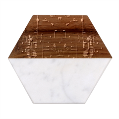 Geometric Art Digital Art Background Marble Wood Coaster (hexagon)  by Pakjumat