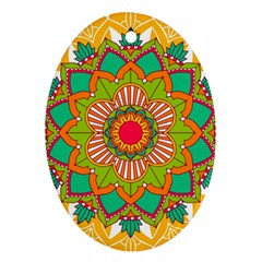 Mandala Patterns Yellow Ornament (oval)
