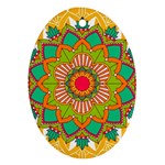 Mandala Patterns Yellow Ornament (Oval) Front