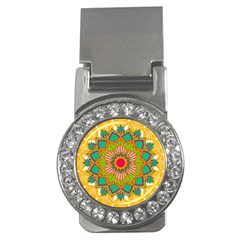 Mandala Patterns Yellow Money Clips (cz)  by Pakjumat