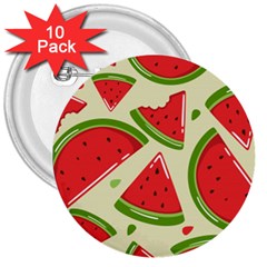 Cute Watermelon Seamless Pattern 3  Buttons (10 pack) 