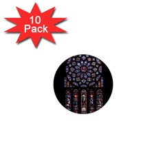 Chartres Cathedral Notre Dame De Paris Stained Glass 1  Mini Magnet (10 pack) 