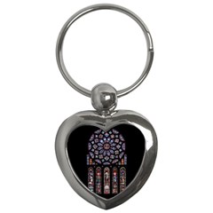 Chartres Cathedral Notre Dame De Paris Stained Glass Key Chain (Heart)