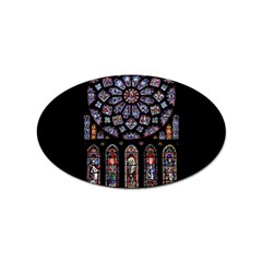 Chartres Cathedral Notre Dame De Paris Stained Glass Sticker (Oval)