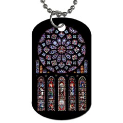 Chartres Cathedral Notre Dame De Paris Stained Glass Dog Tag (one Side)