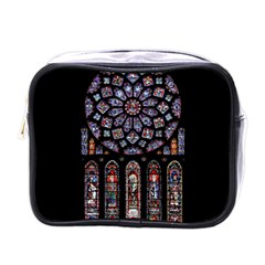 Chartres Cathedral Notre Dame De Paris Stained Glass Mini Toiletries Bag (one Side)