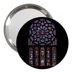 Chartres Cathedral Notre Dame De Paris Stained Glass 3  Handbag Mirrors by Maspions