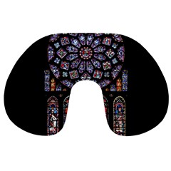 Chartres Cathedral Notre Dame De Paris Stained Glass Travel Neck Pillow