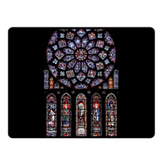 Chartres Cathedral Notre Dame De Paris Stained Glass Two Sides Fleece Blanket (small)