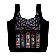 Chartres Cathedral Notre Dame De Paris Stained Glass Full Print Recycle Bag (L)