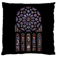 Chartres Cathedral Notre Dame De Paris Stained Glass Standard Premium Plush Fleece Cushion Case (One Side)